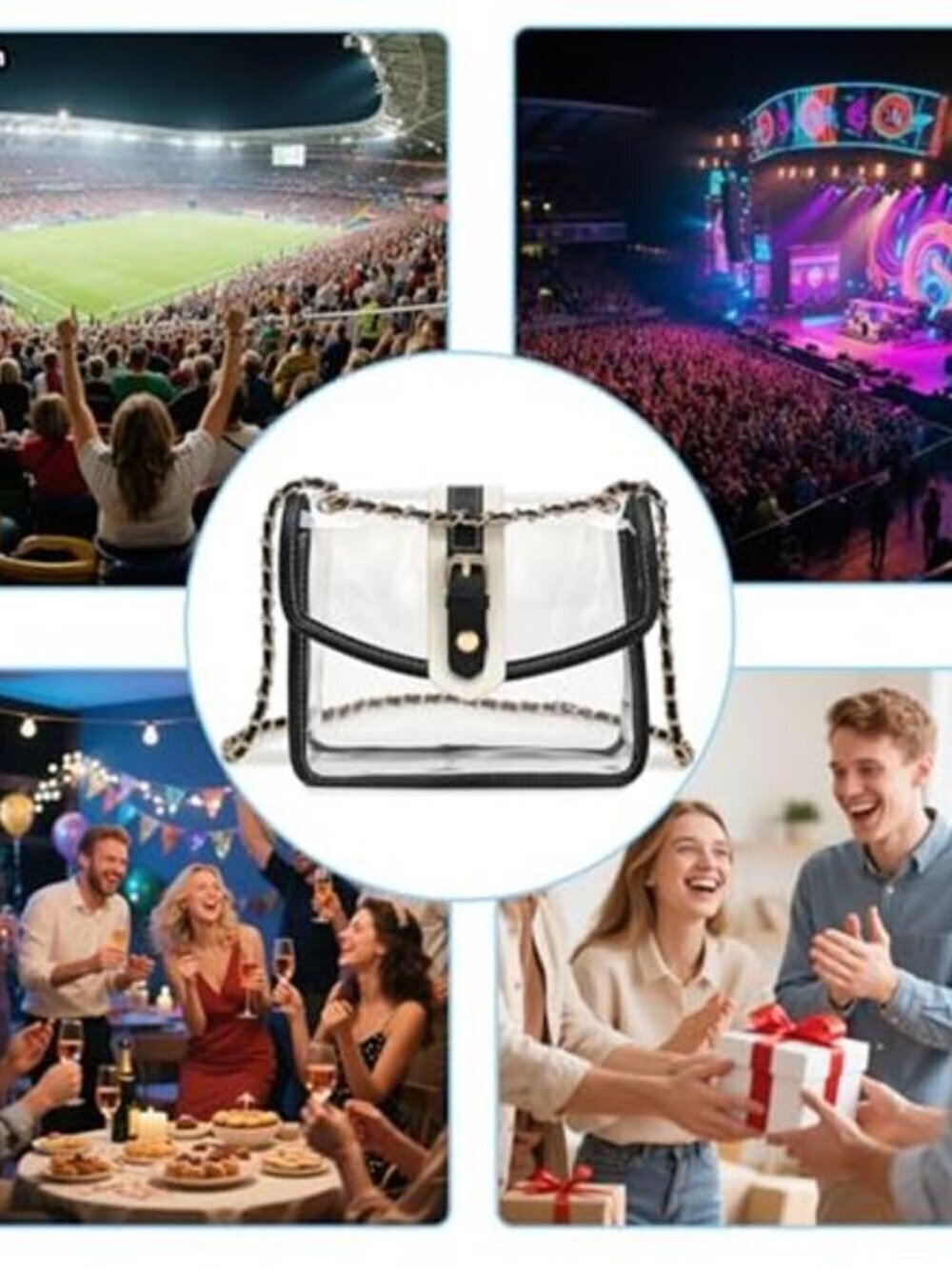 Clear Stadium Crossbody Bag 2-in-1 Concert Sports Approved - Picture 6 of 7